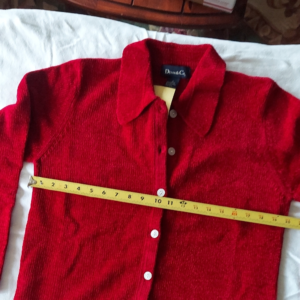 Denim&Co Vibrant Red Knit Sweater